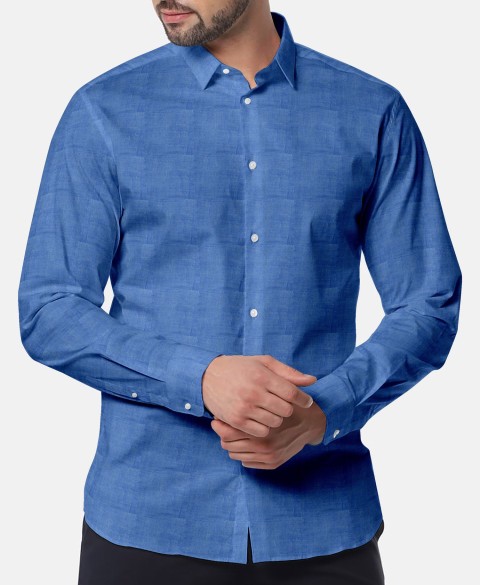 Blue LH2101-21 - Solid Pure Linen Shirts