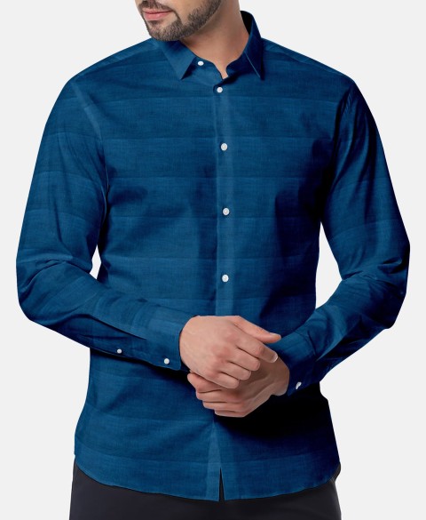 Blue LH2101-23 - Solid Pure Linen Shirts