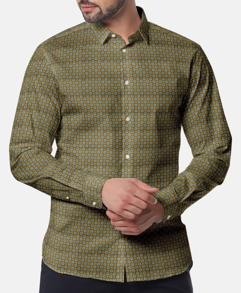 Yellow PRT2302 - 100% cotton printed shirts