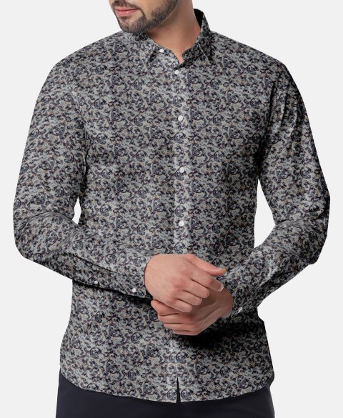 Blue PRT2314 - 100% cotton printed shirts