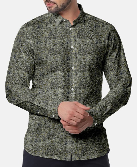 Yellow PRT2322 - 100% cotton printed shirts