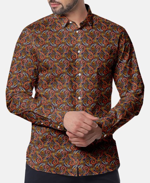 Orange PRT2324 - 100% cotton printed shirts