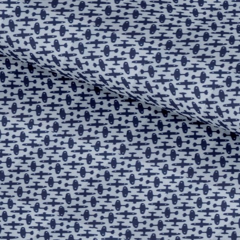 Blue PRT2328 - 100% cotton printed shirts