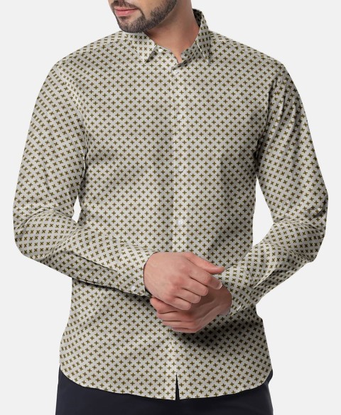 Yellow PRT2339 - 100% cotton printed shirts