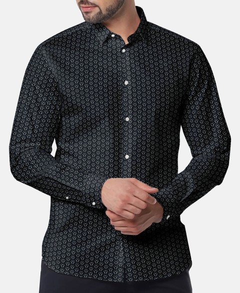 Black PRT2361 - 100% cotton printed shirts