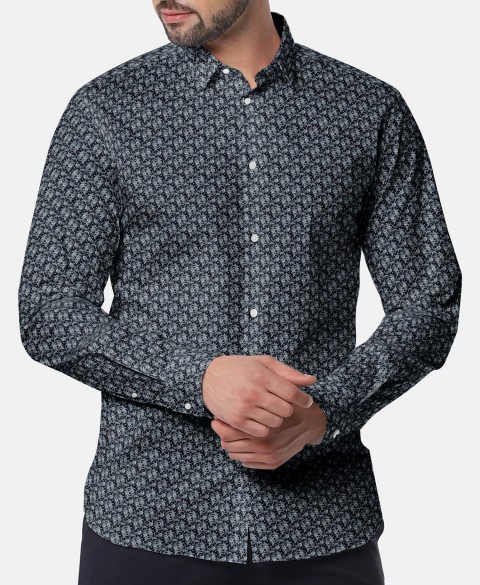 Blue PRT2405 - 100% cotton printed shirts