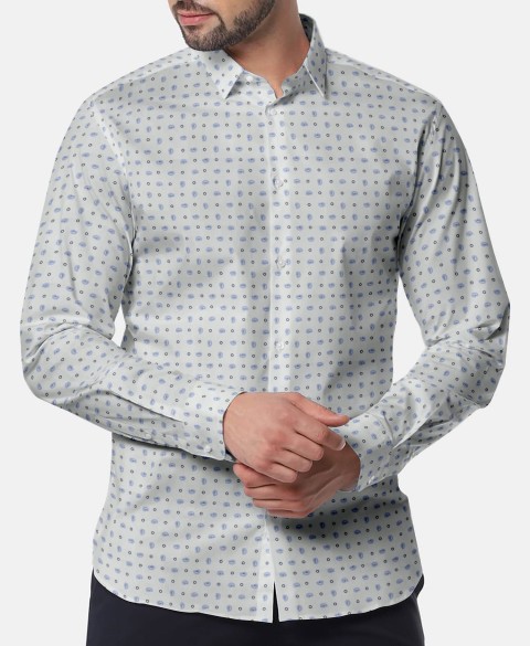 White PRT2415 - 100% cotton printed shirts