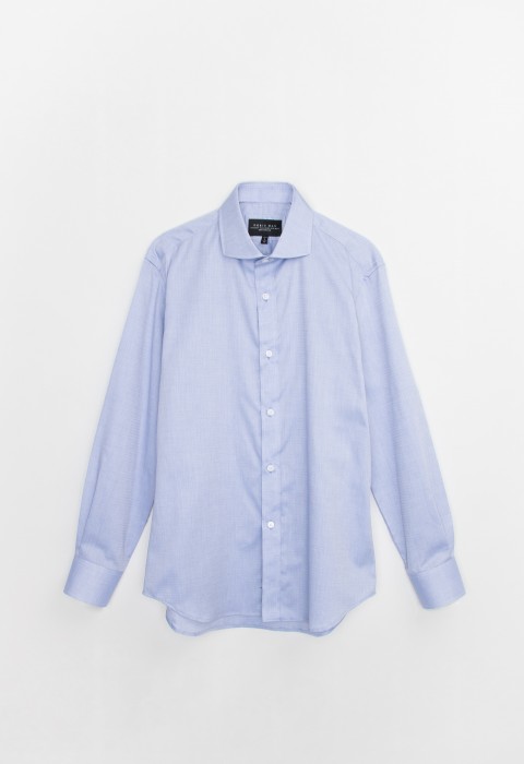 LIGHT BLUE HERRINGBONE SHIRT