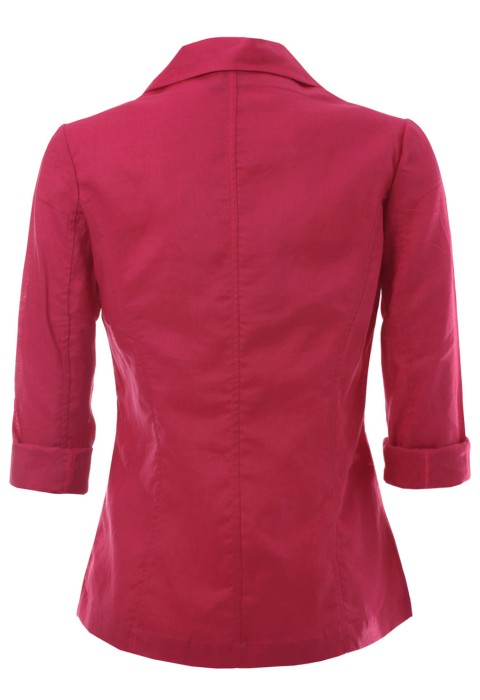 เสื้อแจ็คเก็ตสีบานเย็นกระเป๋า 4 ใบ