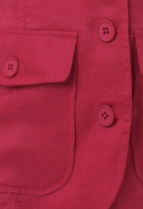 เสื้อแจ็คเก็ตสีบานเย็นกระเป๋า 4 ใบ