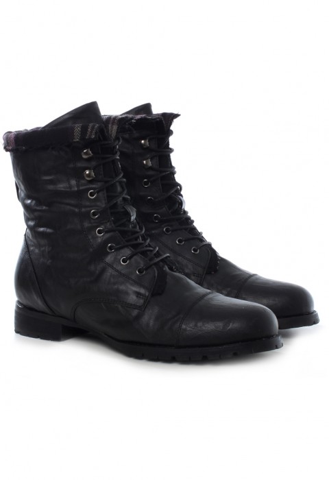 รองเท้าบูทซับในผ้าทอลาย