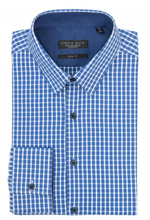 BLUE CHECKED 6IN SHIRT 