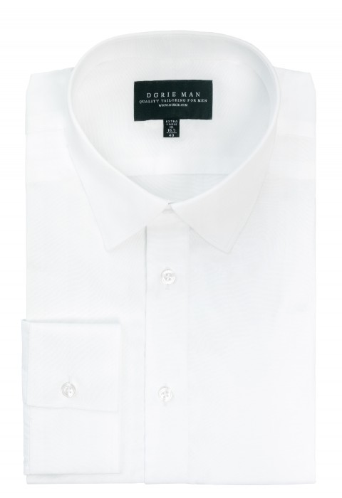 WHITE SEMI SPREAD COLLAR SHIRT