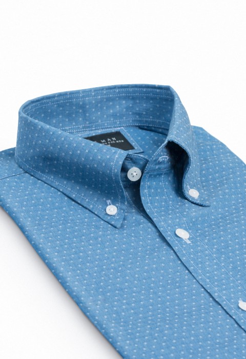 BLUE DENIM DOT SHIRT