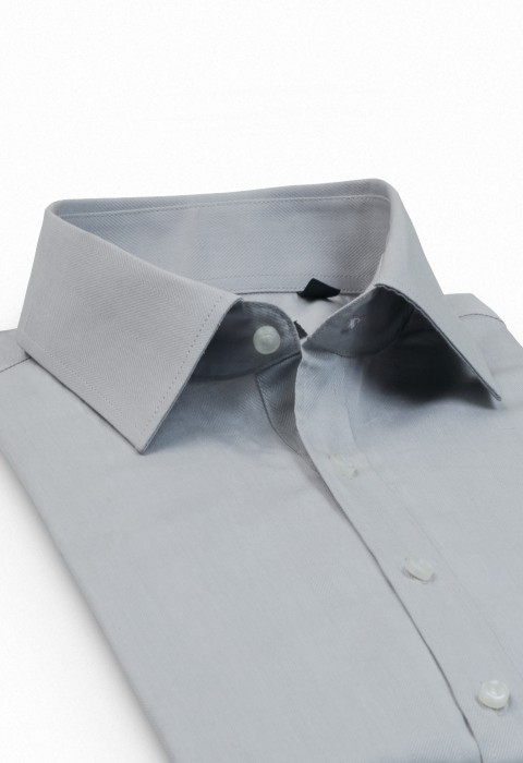 GRAY HERRINGBONE SHIRT