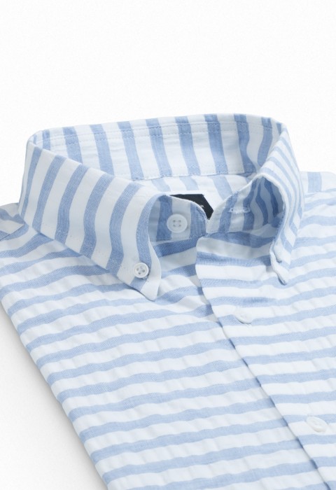 BLUE HORIZONTAL STRIPE SHIRT