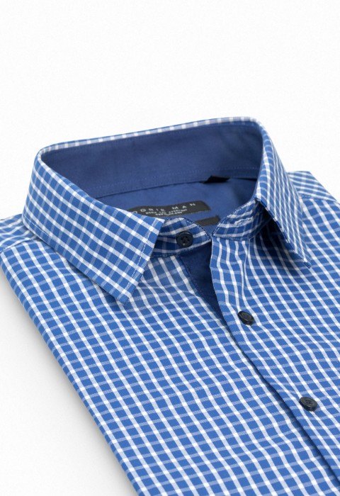BLUE CHECKED 6IN SHIRT 
