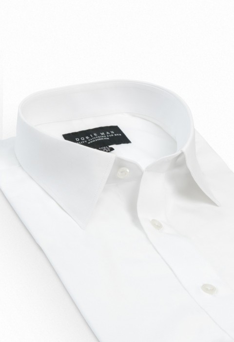 WHITE SEMI SPREAD COLLAR SHIRT