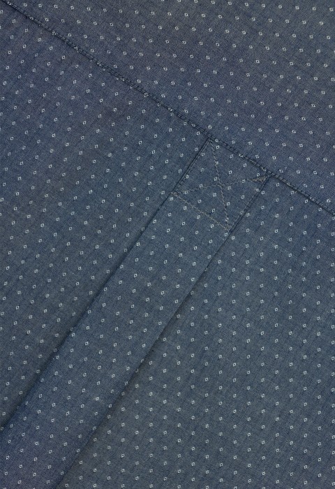 NAVY BLUE DENIM DOT SHIRT