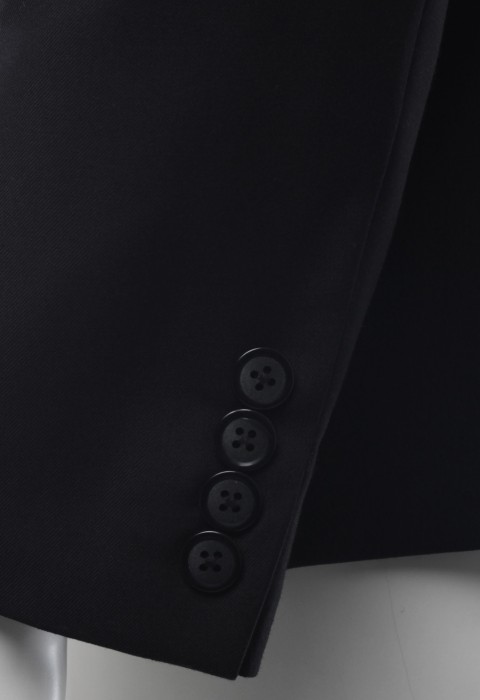 เสื้อสูทสีดำ 150s ซับในลายทาง กระดุมหนึ่งเม็ด