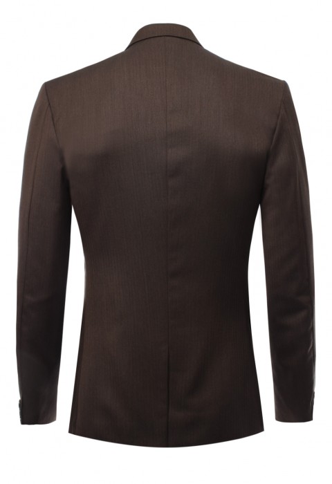 เสื้อสูทสีน้ำตาลไหม้ กระดุมสองเม็ด Slim Fit