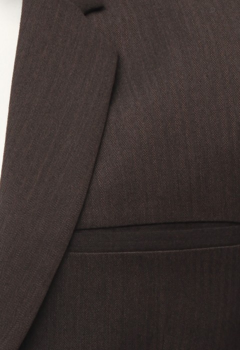 เสื้อสูทสีน้ำตาลไหม้ กระดุมสองเม็ด Slim Fit