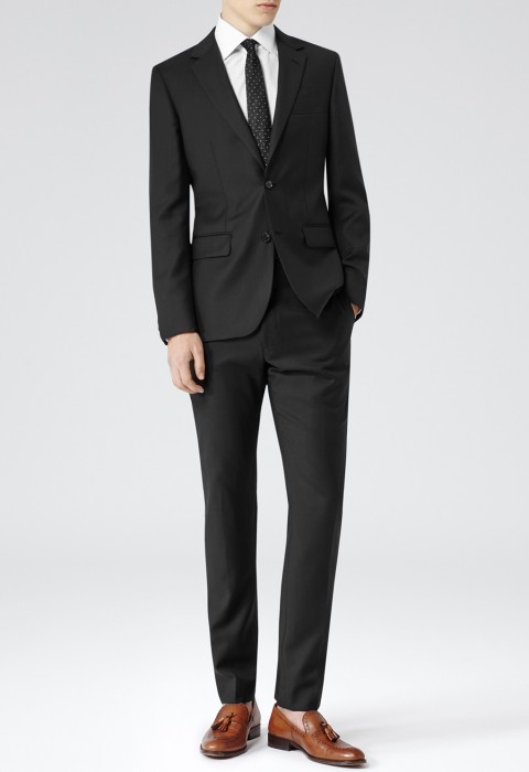 เสื้อสูทสีดำเข้ารูป กระดุม 2 เม็ด (จัดส่ง 5-7 วัน)