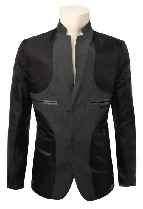 เสื้อสูทสีเทาเข้ม ปกเล็ก