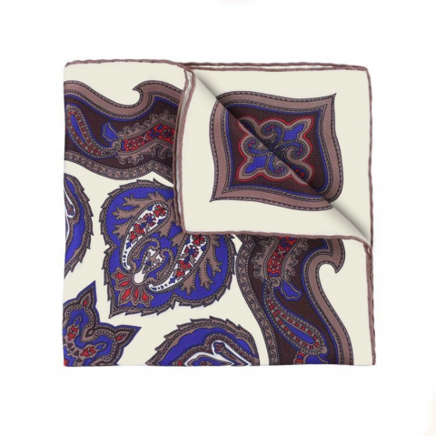 Vanilla Chianti Pocket Square - Sera' Fine Silk