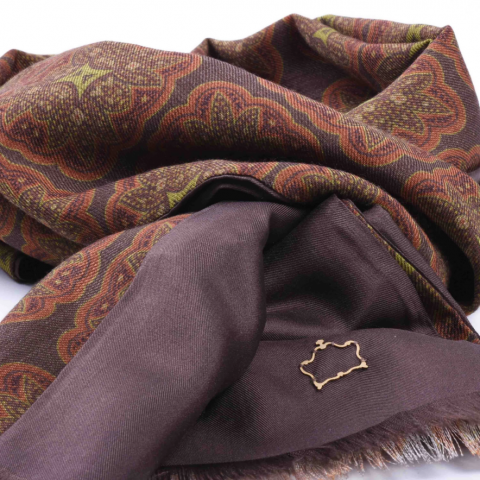SERA Brown Wool & Silk Scarf