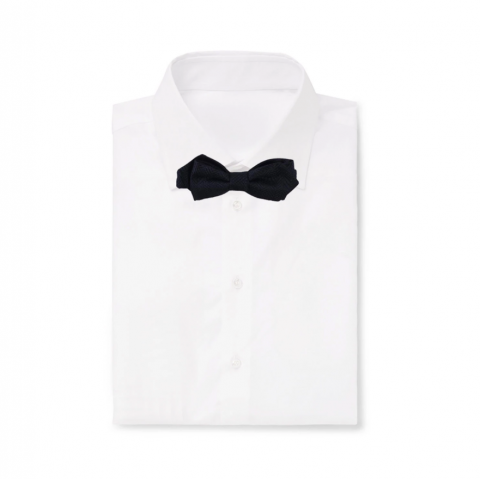 SERA Black Self-Tie Silk pattern pointed tip Bow Tie