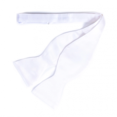 SERA White Self-Tie Silk Satin Bow Tie