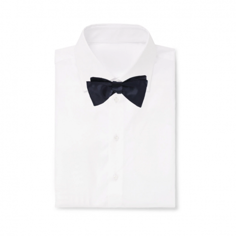 SERA Black Self-Tie Silk Satin Bow Tie