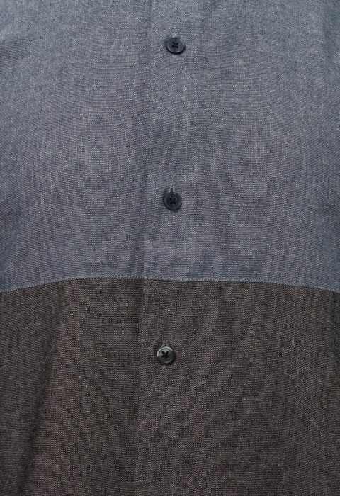 เสื้อเช้ิตยีนส์แขนยาวปกเล็กสีน้ำเงินเทา