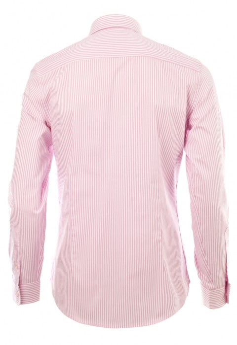 เสื้อเชิ้ตลายทางสีชมพู