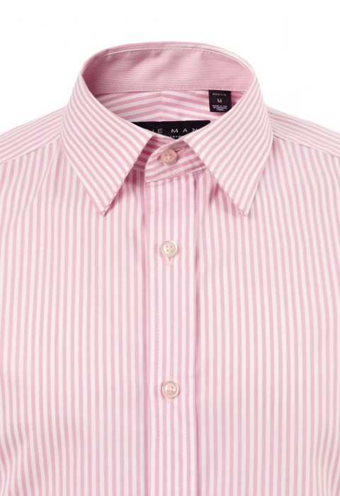 เสื้อเชิ้ตลายทางสีชมพู