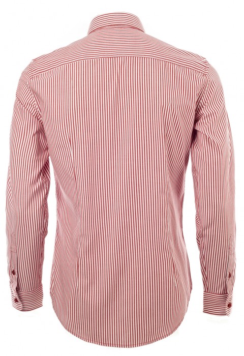 เสื้อเชิ้ตลายทางสีแดง