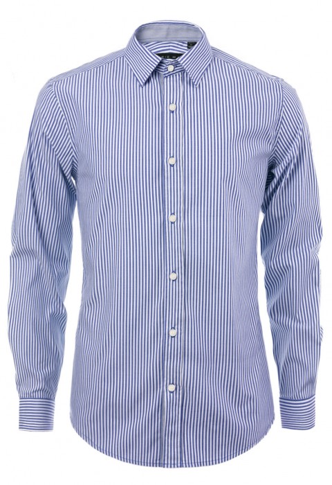 เสื้อเชิ้ตลายทางสีน้ำเงิน