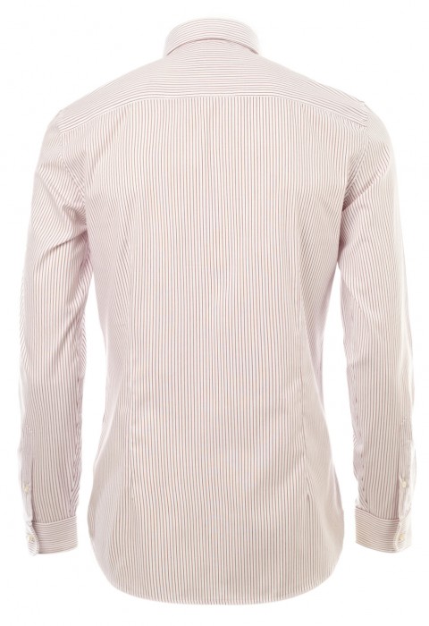 เสื้อเชิ้้ตปกเล็กลายทางสีแดง