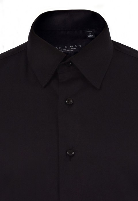 เสื้อเชิ้ตผ้ายืดสีดำ