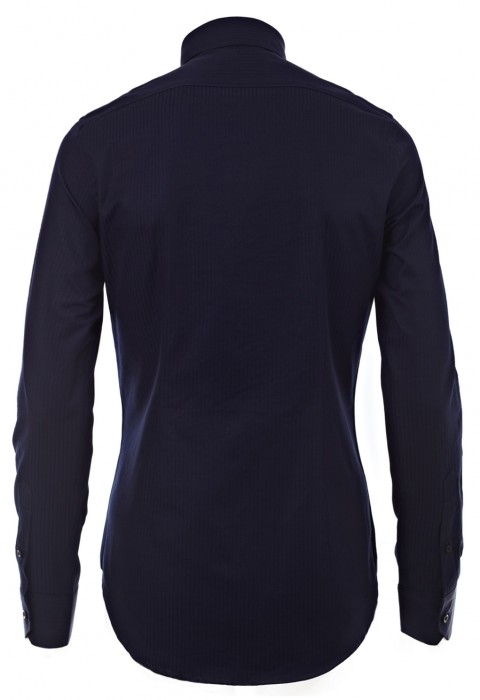 เสื้อเชิ้ตลายก้างปลาสีน้ำเงิน