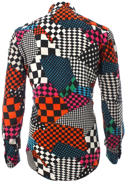 เสื้อเชิ้ตพิมพ์ลายตารางสลับสี