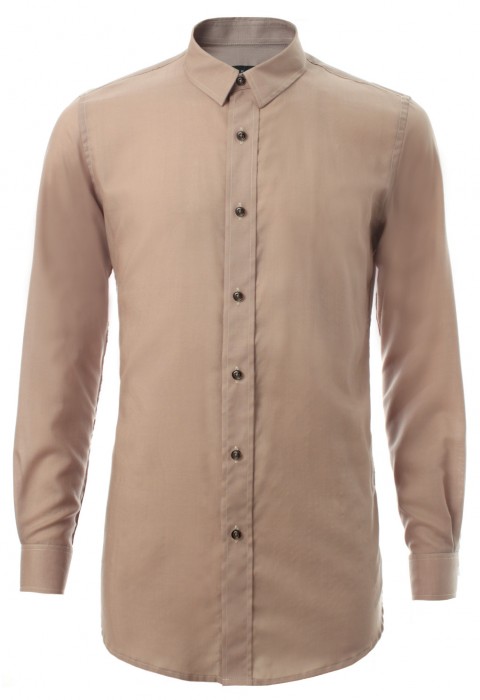 เสื้อเช้ิตปกเล็กสีน้ำตาล