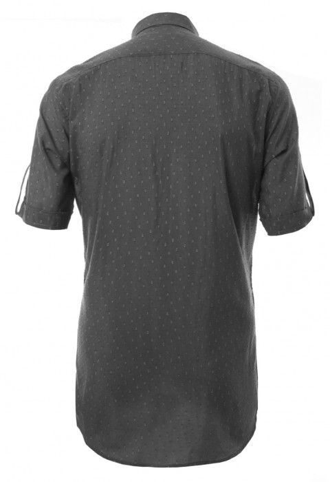 เสื้อเช้ิตปกเล็กแขนสั้นสีเทา