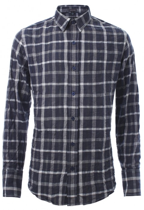 เชิ้ตแขนยาวลายตารางสีกลม