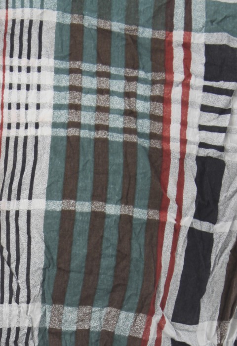 เสื้อเช้ิตแขนสั้นลายตารางสลับสีน้ำเขียว-แดง