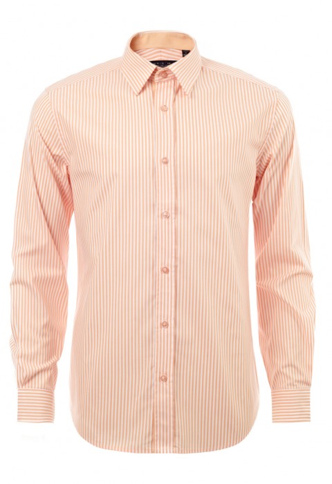 เสื้อเชิ้ตลายทางสีส้ม