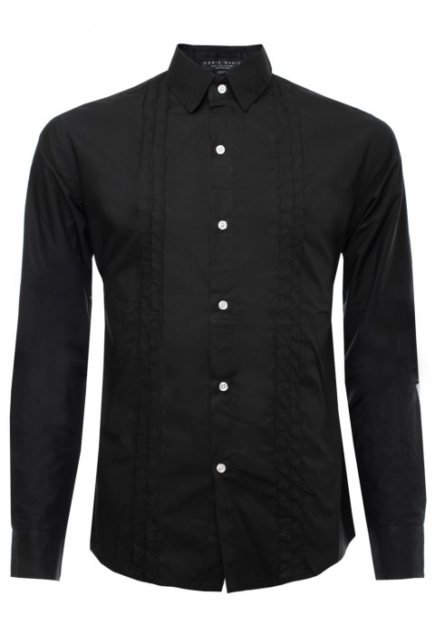 เสื้อเช้ิตสีดำปกเล็ก