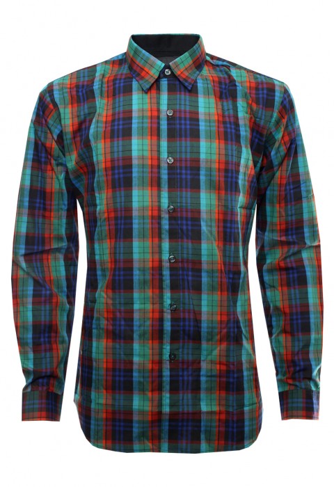 เสื้อเชิ้ตลายตารางสลับสีเขียว