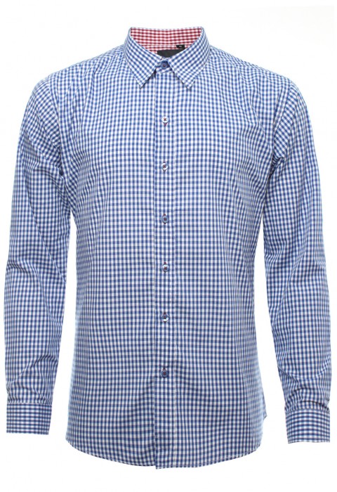 เสื้อเชิ้ตลายตารางสีน้ำเงิน